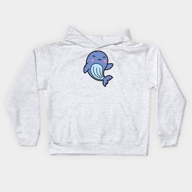 Baby Whale Kids Hoodie by yellowline